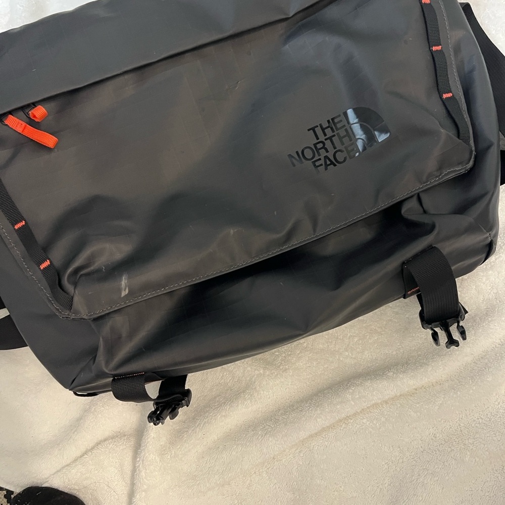The North Face Black and Red Messenger Bag